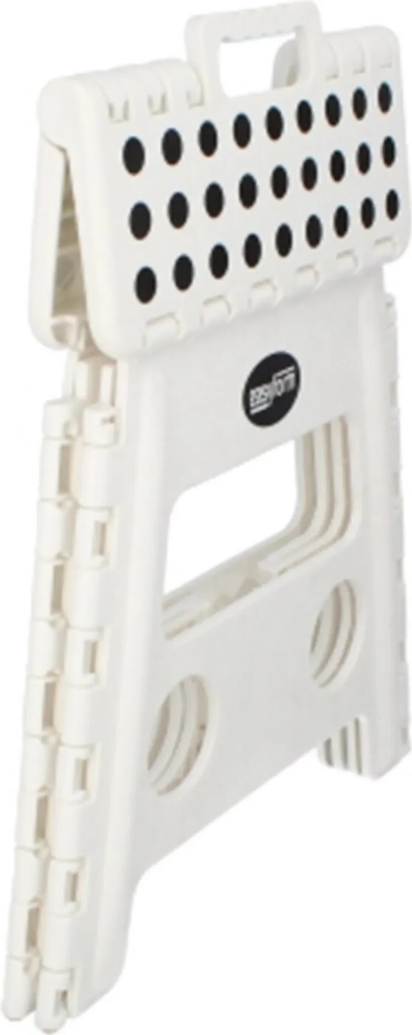 Klapphocker – Anti-Rutsch-Plattformstuhl • 150 kg Belastbarkeit • 32 cm Höhe (Weiß)